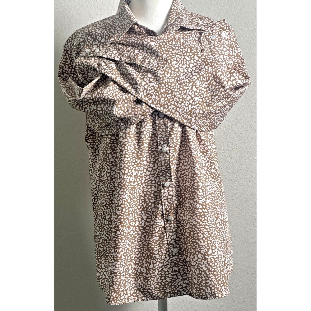 Lands' End Women's Blouse Speckle Button Down Blouse Size 10